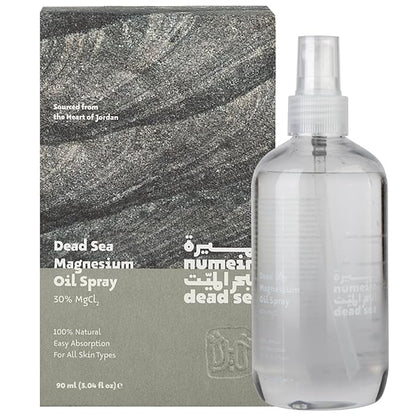 Pure Dead Sea Magnesium Oil Spray - High Concentration Natural Topical Magnesium Spray for Feet, Relaxation, & Muscles (33% MgCl) - Quick Absorption (3.04 Fl Oz)
