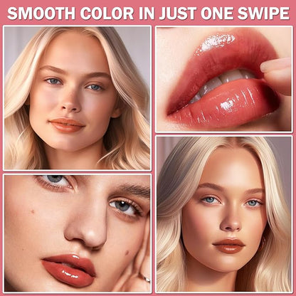 2PCS Tinted Lip Oil Lip Gloss Set Lip Gloss