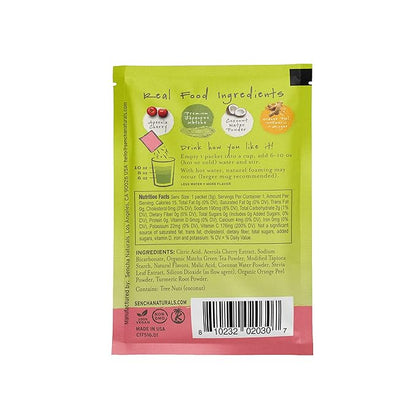 SEN CHA Naturals Dragonfruit Green Tea + C Effervescent Drink Mix with 200% Vitamin C, Japanese Matcha Powder, Acerola Cherry, Coconut Water Powder, Orange Peel, Turmeric & Ginger (Pack of 10)