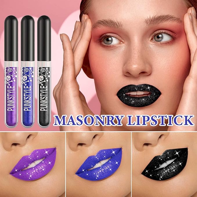 3 PCS Matte Glitter Liquid Lipstick Set,Shimmer Diamond Glitter