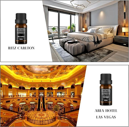 Hotel Collection Diffuser Essential Oil Gift Set,Seaside Hotel Scents for Home,Stress Relief Air Freshening,Ritz Carlton,Westin,Wynn Las Vegas,Baccarat NYC,Four Seasons,Aria,Marriott Beach Villas