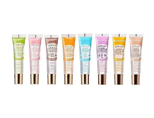 8 Pack ALL Flavor Broadway Vita-Lip Gloss Oil Gloss