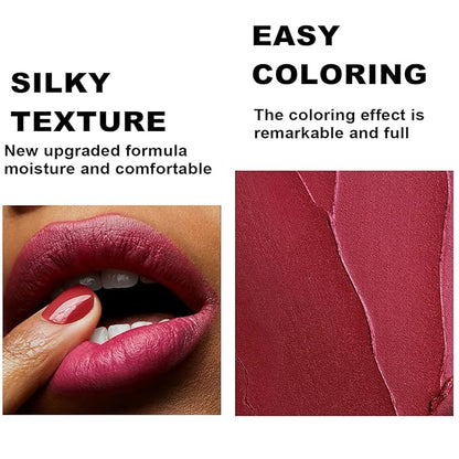 6 Colors Nude Lipstick, Matte Velvet Smooth Solid Long