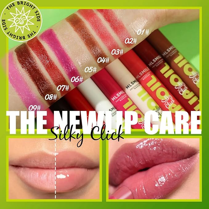 3 Colors Press Lipstick Lip Oil Slick Click,Korean Shining
