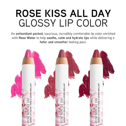 Physicians Formula Rosé Kiss All Day Glossy Lipstick Lip Color Makeup, Red Xoxo | Dermatologist Tested, Clinicially Tested