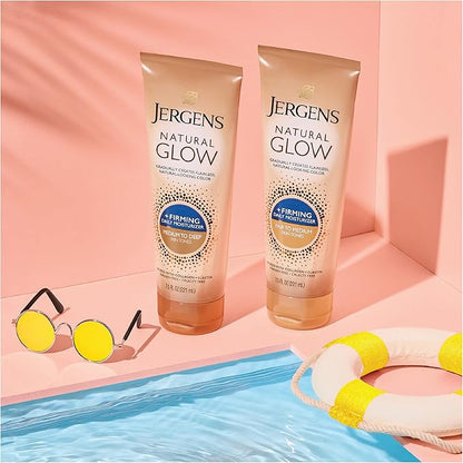 Jergens Natural Glow +FIRMING Lotion, Medium to Tan, 15.0 Fl Oz (Pack of 2)