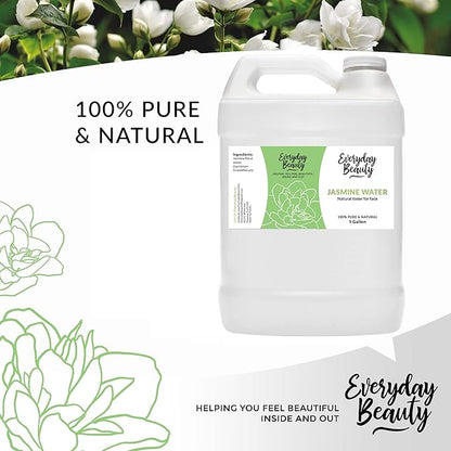 Jasmine Water Facial Toner - Bulk 1 Gallon - All Natural Hydrating Spray Mist for Face and Hair - 100% All Natural Jasmine Water Hydrosol