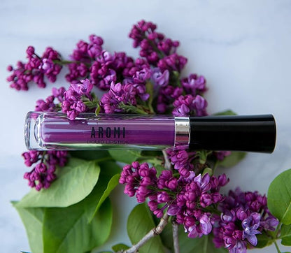 Aromi Violet Plum Liquid Lipstick, Dark Purple Lip Color, Vegan and Cruelty-free, Long-lasting and Smudge Proof Lipstick, Handmade (Vamptastic Plum)