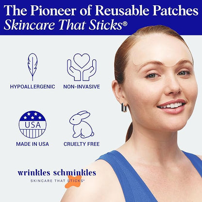 Wrinkles Schminkles Silicone Anti-Wrinkle Patch Bundle – Forehead Wrinkle Patches & Under Eye Patches – Reusable, Non-Invasive Pads for Fine Lines, Puffiness & Dark Circles