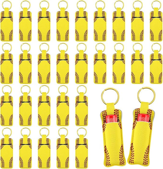 ADXCO 30 Pieces Softball Chapstick Holder Softball Lipstick Lipgloss
