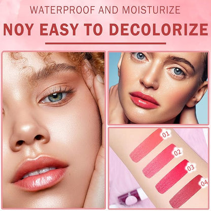 2PCS Lip Tint Stain Set, Velvet Lip Gloss Moisturizing Lip Stain Long Lasting Waterproof Liquid Lipstick Set Multipurpose Water Lip Stain Tint for Lip and Cheek Tint（03 & 04）