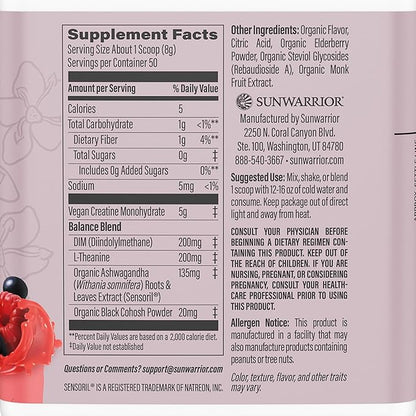 Sunwarrior Vegan Collagen Building Powder Vanilla Flavored 40 Servings & Creatine Monohydrate Powder for Women Berry Lemonade Flavored 50 Servings