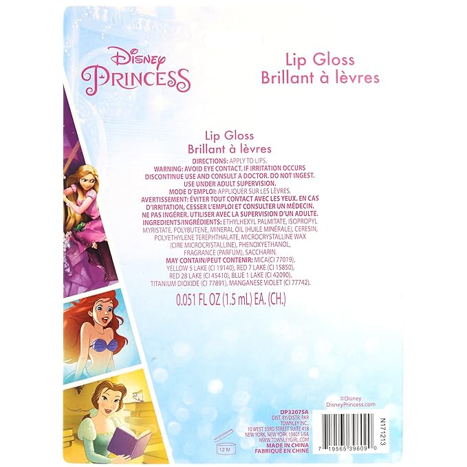 Townley Girl Disney Princess Super Sparkly Lip Gloss