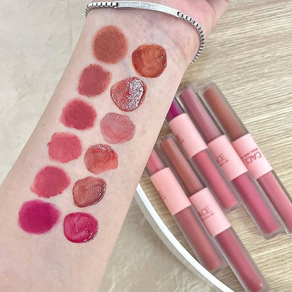 6 Colors 2 in 1 Double-end Lip Gloss Gloss