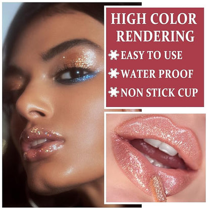3PCS Black Blue Purple Liquid Glitter Lipstick Glitter Glitter
