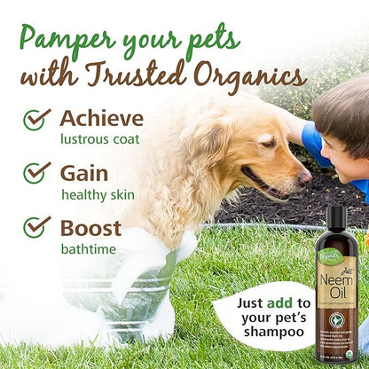 Organic Neem Oil, 100% Pure, Cold Pressed 16 Fluid Ounces
