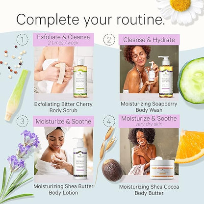 Tree to Tub Lavender Shea Butter Body Lotion for Dry Skin & Sensitive Skin Face Wash for Dry Skin - Moisturizing Sensitive Skin Lotion & Gentle Hydrating Foaming Face Cleanser for Women & Men