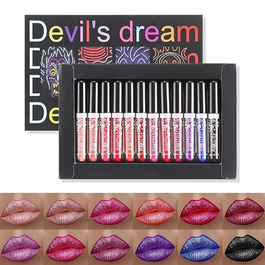 NVLEPTAP 12PCS Liquid Glitter Lipstick Glitter Lip Gloss Glitter
