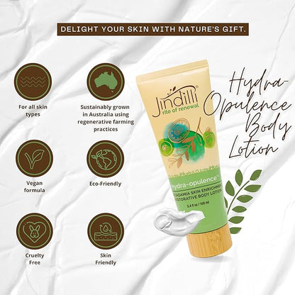 Hydra-Opulence Macadamia Body Lotion for Women and Men, All-Natural, Cruelty-Free Moisturizer with Aloe Vera. Ideal for Sensitive Skin, Eczema, Rosacea, Sunburn, Massages. (3.4 fl oz)