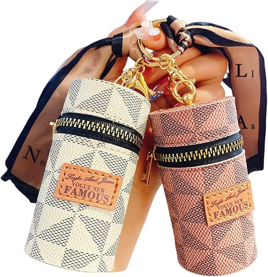 2Pcs Lipstick Organizer, Luxury Leather Lip Gloss Bag, Organizer,