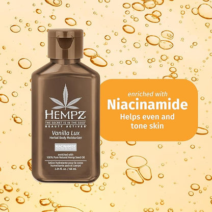 HEMPZ Mini Vanilla Lux Herbal Body Moisturizer 2.25 oz. New LOOK