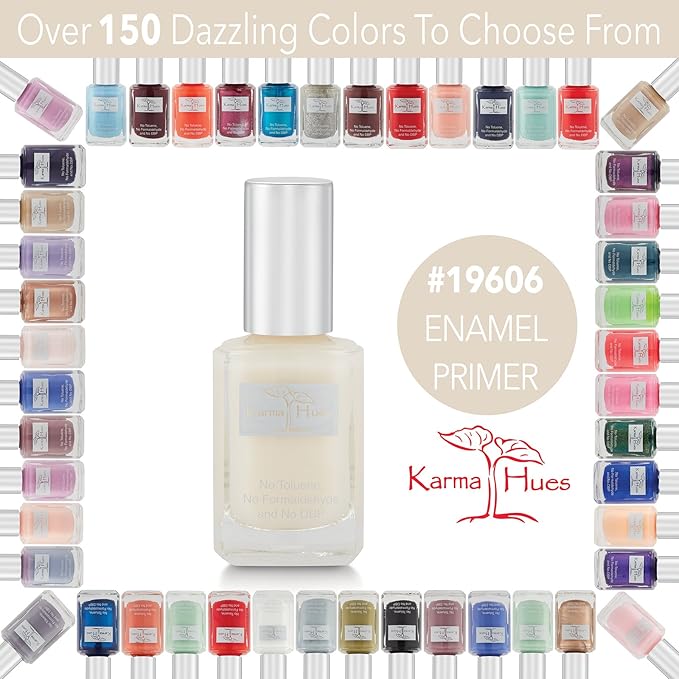 Karma Naturals Nail Enamel Primer – Non-Toxic, Vegan & Cruelty-Free Formula for Smoother, Longer-Lasting Polish