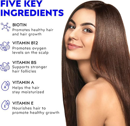 Elon Biotin Gummies for Hair Growth – 60 Count Biotin 5000mcg Per Serving for Hair, Skin and Nails – Vitamin A, Folic Acid, & Vitamin E - Pectin Cherry Flavored Gummies (30 Day Supply)