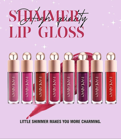 Shimmer Lip Gloss,Shine Liquid Lipstick Glossy Shimmer Finish, Glitter Sparkly Smooth Primer Lip Tint,Moisturizing Matte Lip Glaze Fine Glitter Waterproof Non-Stick Cup for Girls Women(#06)