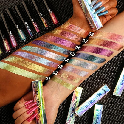 Chameleon Lipstick Blue Green Color,Shimmer Metallic Colourful Lip Gloss for Women Girls Lips Makeup Gift,Hydrating Waterproof and Long Lasting Lip Stick Shiny,Talc-Free，#1
