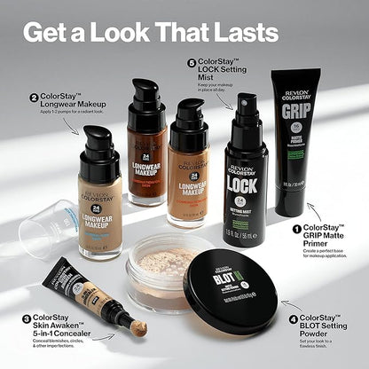 Revlon Liquid Foundation, ColorStay Face Makeup for Combination Cappuccino (410), 1.0 oz