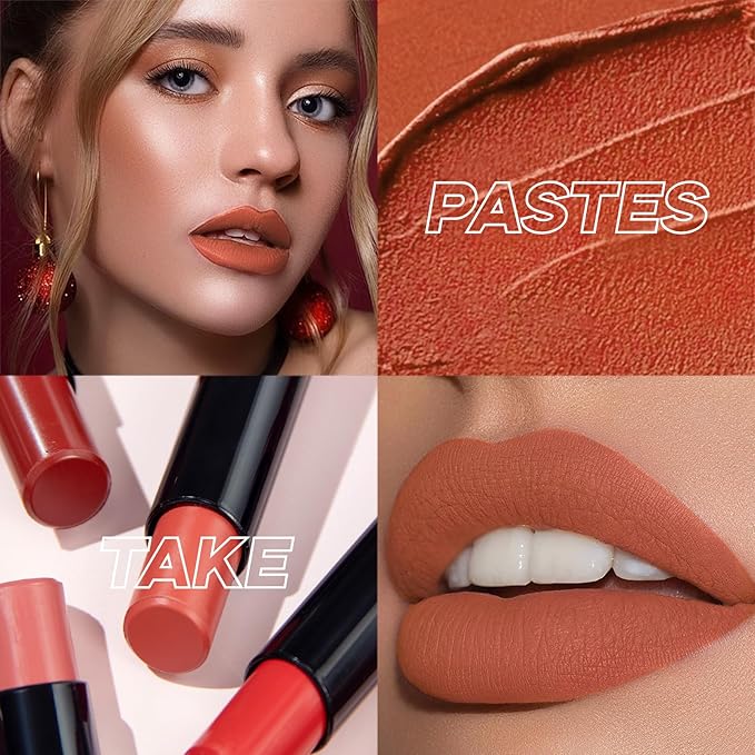 5Pcs Velvet Matte Nude Lipstick Set - Long-lasting Long-lasting