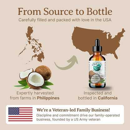 Bella Terra Oils - Liquid Organic Fractionated Coconut Oil 16 oz - Dive into Nutritional Excellence, Known for Antioxidants & MCTs, A Luxurious Treat for the Skin