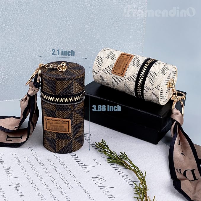 Framendino, 2 Pack Lipstick Case Leather Lip Gloss Gloss