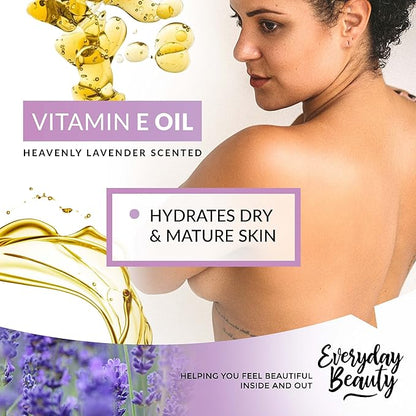 Organic Vitamin E Oil - Heavenly Lavender Scented USDA Certified 100% All Natural Plant Based 2.02 Fl Oz Glass Bottle & Dropper - Lightweight and Great for Scars After Surgery - For Face, Skin & Nails