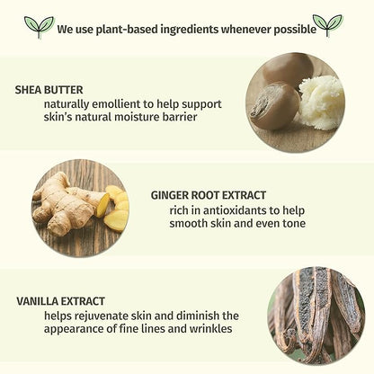 HEMPZ Body Lotion - Vanilla & Ginger Daily Moisturizing Cream, Shea Butter Hand and Body Moisturizer - Hemp Lotion - Skin Care Products, Hemp Seed Oil - 17 oz.