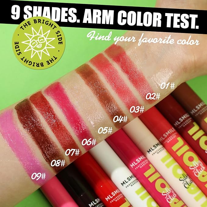 Red Lip Gloss Stick Moisturizing Lip Makeup Lip Plumper Gloss Lightweight Buildable Vegan Lipbalm Plumping Lipgloss For Women Girls Long-Lasting Dry Lip Care, 03#
