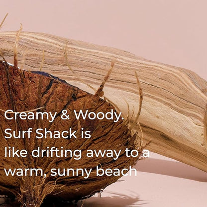 Body & Hair Shimmer Oil | Surf Shack Santal Coconut Scent Lightweight Oil for Luxurious Radiant Glow and Hydration for Body, Hair & Face 3.4oz Coconut, Santal, Sandalwood, Tonka Bean