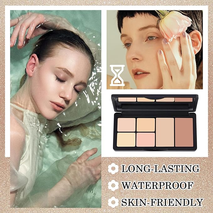 6 Colors Correcting Concealer Cream Contour Palette,Long Lasting Makeup Kit