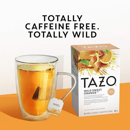 TAZO Wild Sweet Orange Tea Bags, Unsweetened Herbal Tea, Caffeine-Free, 120 Total Tea Bags (20ct - Pack of 6)