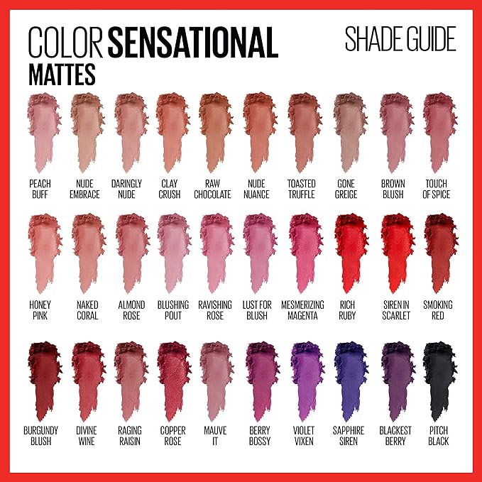 Maybelline Color Sensational Lipstick, Lip Makeup, Matte Finish, Lipstick,
