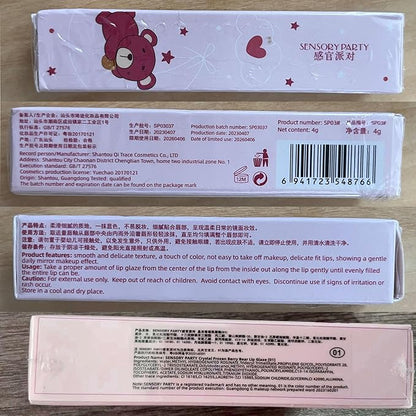 Yasovigi 6pcs Jelly Lip Gloss Bear Lip Stain Yasovigi