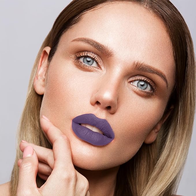 Mynena Periwinkle Long-Lasting Matte Liquid Lipstick | Intense Color, Smudge-Proof & Waterproof | Comfortable, Hydrating Shea Butter | Vegan & Cruelty-Free| Peri