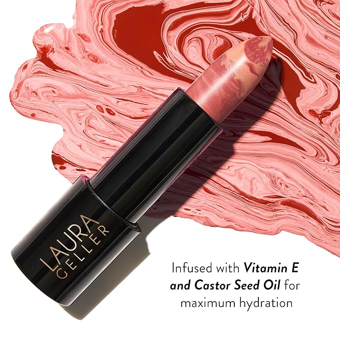 LAURA GELLER NEW YORK Italian Marble Sheer Lipstick - Berry Banana - Hydrating & Lightweight - Vitamin E & Caster Seed Oil - Cream Finish