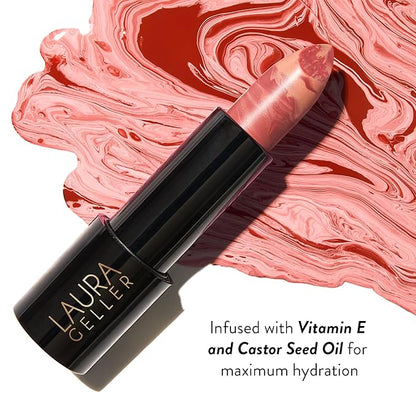 LAURA GELLER NEW YORK Italian Marble Sheer Lipstick - Berry Banana - Hydrating & Lightweight - Vitamin E & Caster Seed Oil - Cream Finish