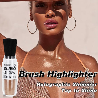Glitter Powder Highlighter Makeup, Fairy Highlight Shimmer Body Kit(03# Champagne)