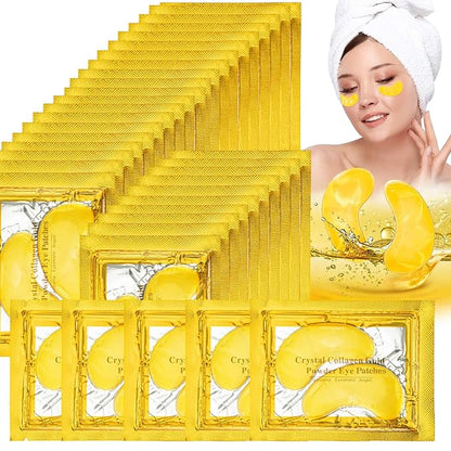 Gold Under Eye Patches - 28 Pairs Golden Glow Under Eye Patches for Dark Circles,Gold Moisturizing Eye Skin Mask for Women,Eye Dark Circles Masks for Bags and Wrinkles