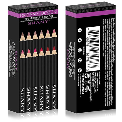 SHANY Dreamy Dozen Matte Lip Liner Set Vegan Dozen