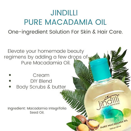 Pure Macadamia Oil | Cold-Pressed, Filtered, All-Natural, Vegan, Non-GMO, Hexane-Free, Cruelty-Free - Multipurpose Moisturizer (7.5 oz)