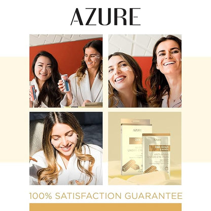 AZURE 24K Gold & Retinol Anti Aging Under Eye Patches - Firming, Restoring & Deeply Hydrating Eye Mask - Reduces Fine Lines, Wrinkles, Dark Circles & Puffiness - Skin Care Made in Korea - 10 Pairs