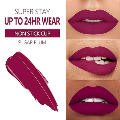 MAKI YIKA 3Pcs Matte Liquid Lipstick Set, Purple Lipstick